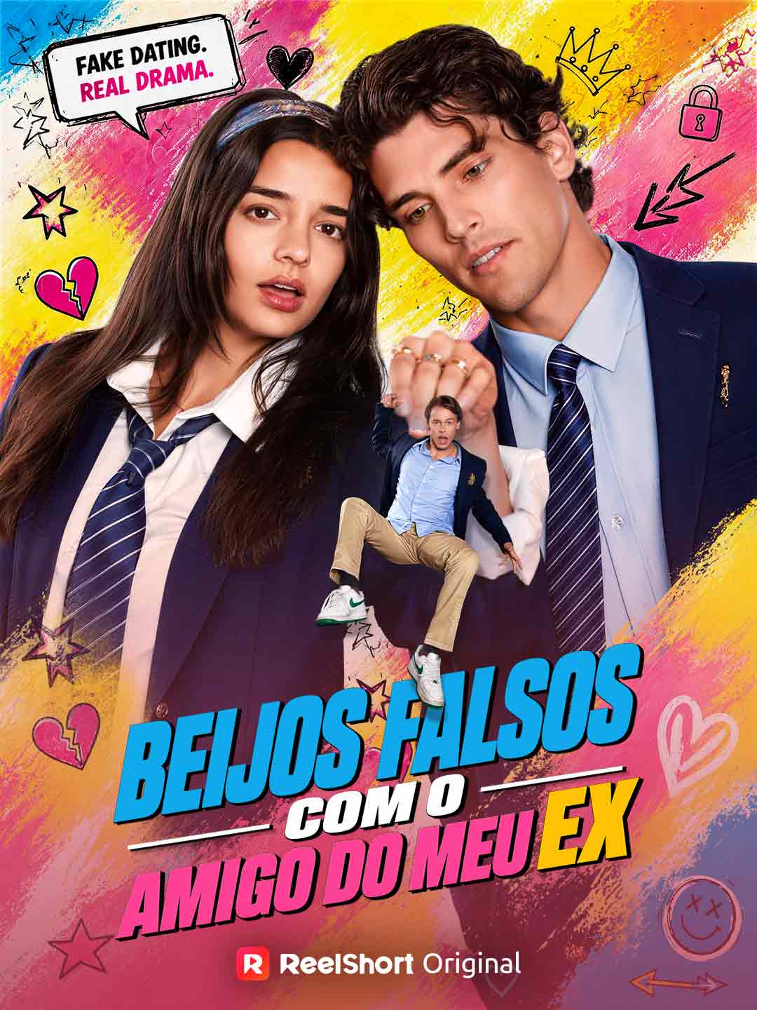 Capa da minissérie Beijos Falsos com o Amigo do Meu Ex
